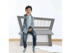 Banc De Rangement Corky Gris Et Blanc