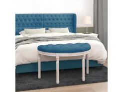 Banc Bleu 81,5x41x49 Cm Velours