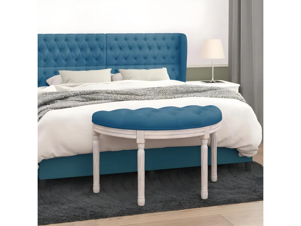 Banc Bleu 81,5x41x49 Cm Velours