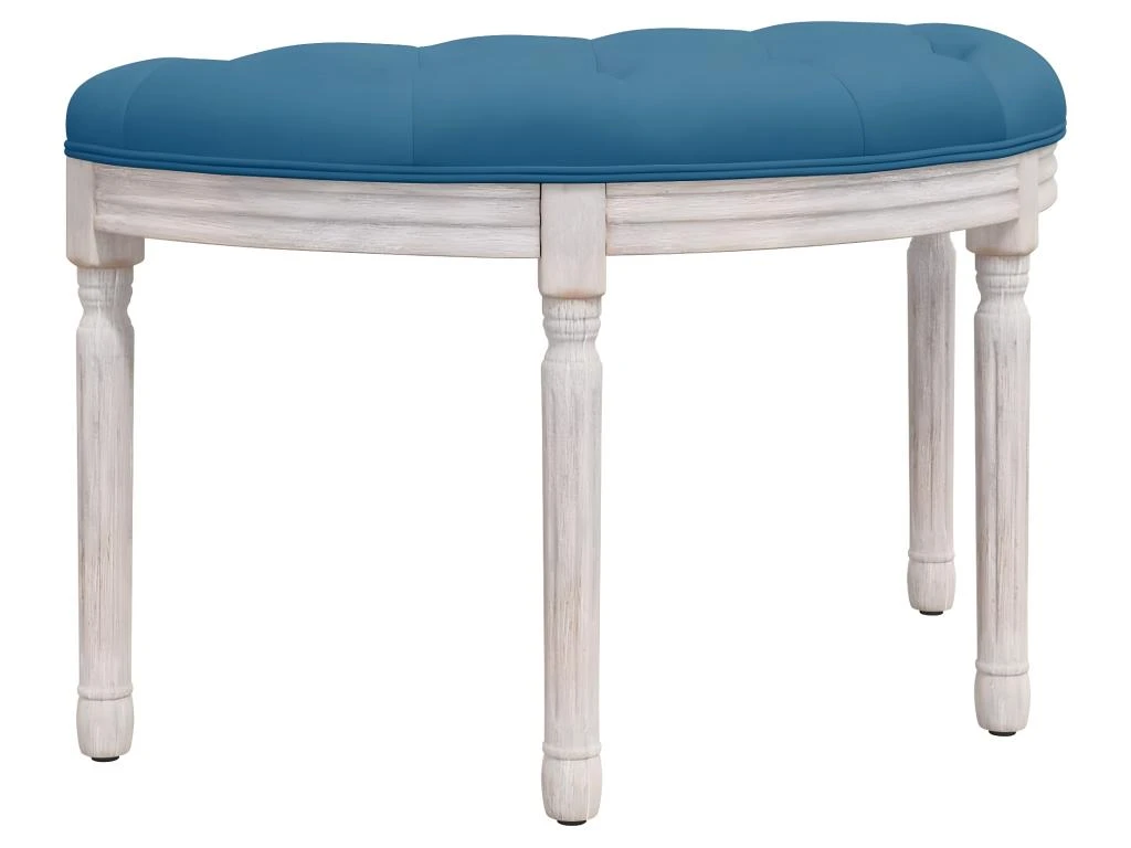 Banc Bleu 81,5x41x49 Cm Velours â Image 2