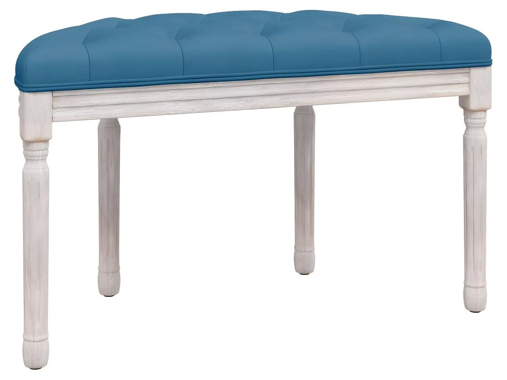 Banc Bleu 81,5x41x49 Cm Velours â Image 5