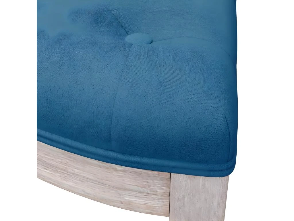 Banc Bleu 81,5x41x49 Cm Velours â Image 6
