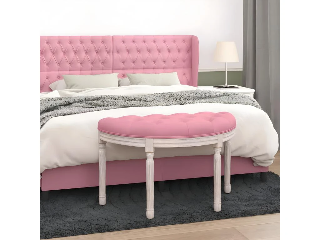 Banc Rose 81,5x41x49 Cm Velours
