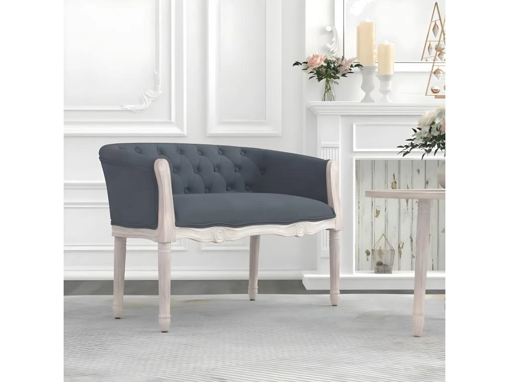 Banc Gris Foncé 98x56x69 Cm Velours