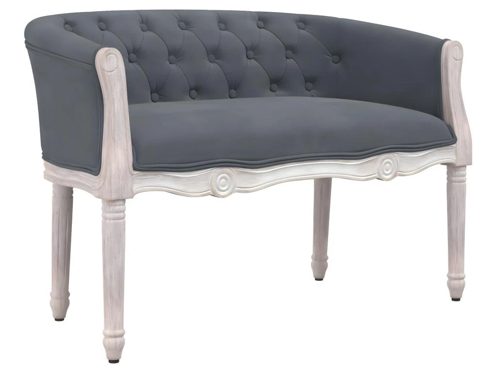 Banc Gris FoncĂ© 98x56x69 Cm Velours â Image 2