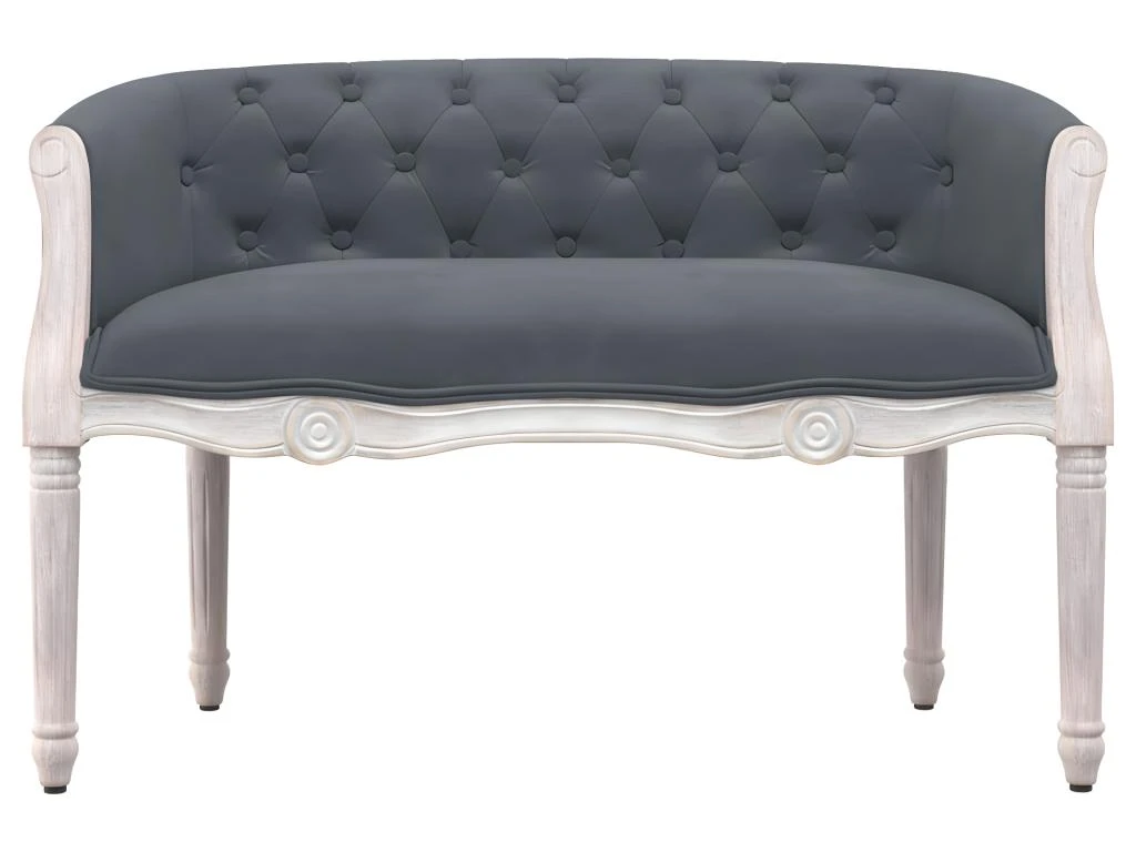 Banc Gris FoncĂ© 98x56x69 Cm Velours â Image 3