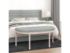 Banc Gris Clair 110,5x45x49 Cm Velours
