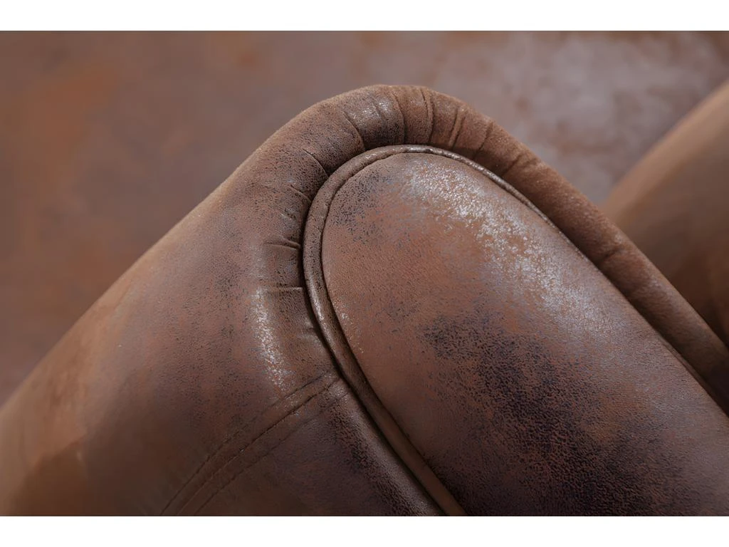 Fauteuil Microfibre Aspect Cuir Vieilli Club VICTORY II â Image 10