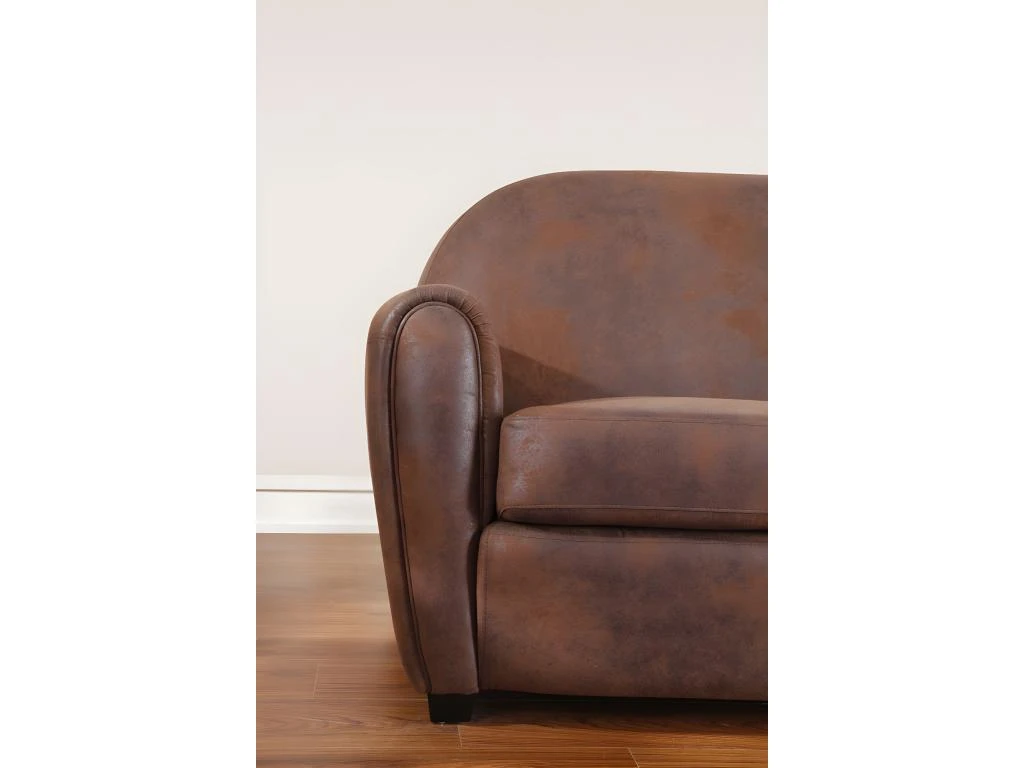 Fauteuil Microfibre Aspect Cuir Vieilli Club VICTORY II â Image 9