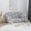 Canapé Pour Enfants à 2 Places Gris Clair étoiles Peluche Douce
