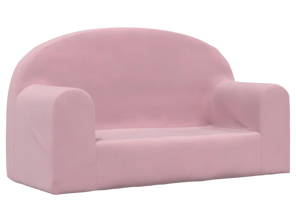 Canapé Pour Enfants à 2 Places Rose Peluche Douce – Image 2