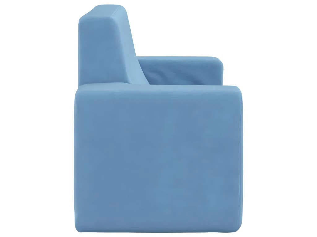 Canapé Pour Enfants à 2 Places Bleu Peluche Douce – Image 4