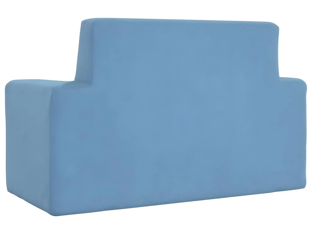 Canapé Pour Enfants à 2 Places Bleu Peluche Douce – Image 5