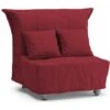 Canapé Dabargi, Canapé Simple, 100% Made In Italy, Fauteuil De Salon Avec Ouverture Trolley, En Tissu Matelassé, Avec Oreillers Inclus, Cm 85x90h85, Rouge
