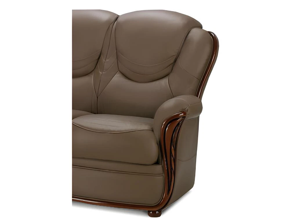 Fauteuil 100% Cuir De Buffle ADELAIDE - Taupe – Image 2
