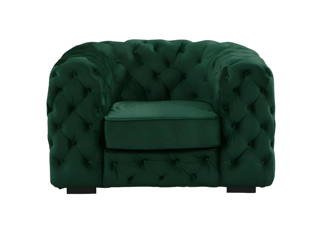 Fauteuil Chesterfield STANLEY - Velours Vert Sapin – Image 3