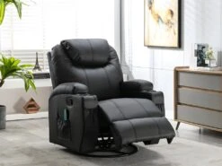 Fauteuil Massant SILVANO En Simili - Noir