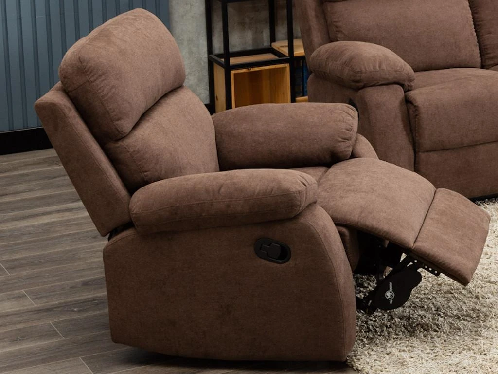 Fauteuil Relax En Tissu TOLZANO - Marron â Image 2