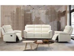 Fauteuil Relax En Cuir De Buffle PAKITA - Ivoire