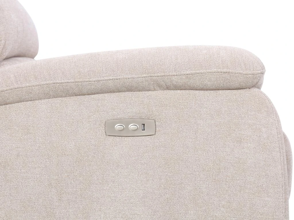 Fauteuil Relax électrique En Tissu Beige NEVERS – Image 6
