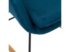 Fauteuil Ă Bascule Rocking-chair En Tissu Bleu Canard