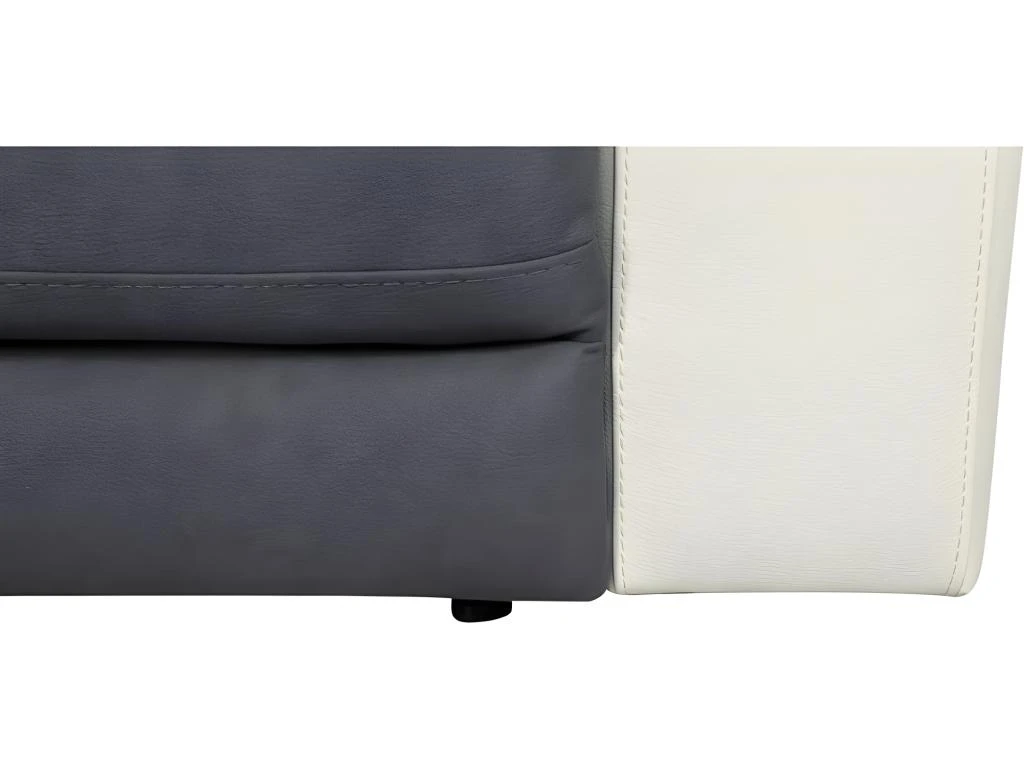 Fauteuil Relaxation En Tissu Gris Et Simili Blanc électrique - ROSARIO – Image 5