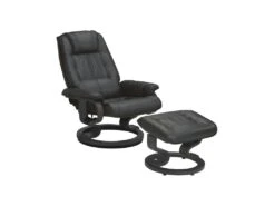 Fauteuil De Relaxation Cuir Noir - EXCELLY N°1