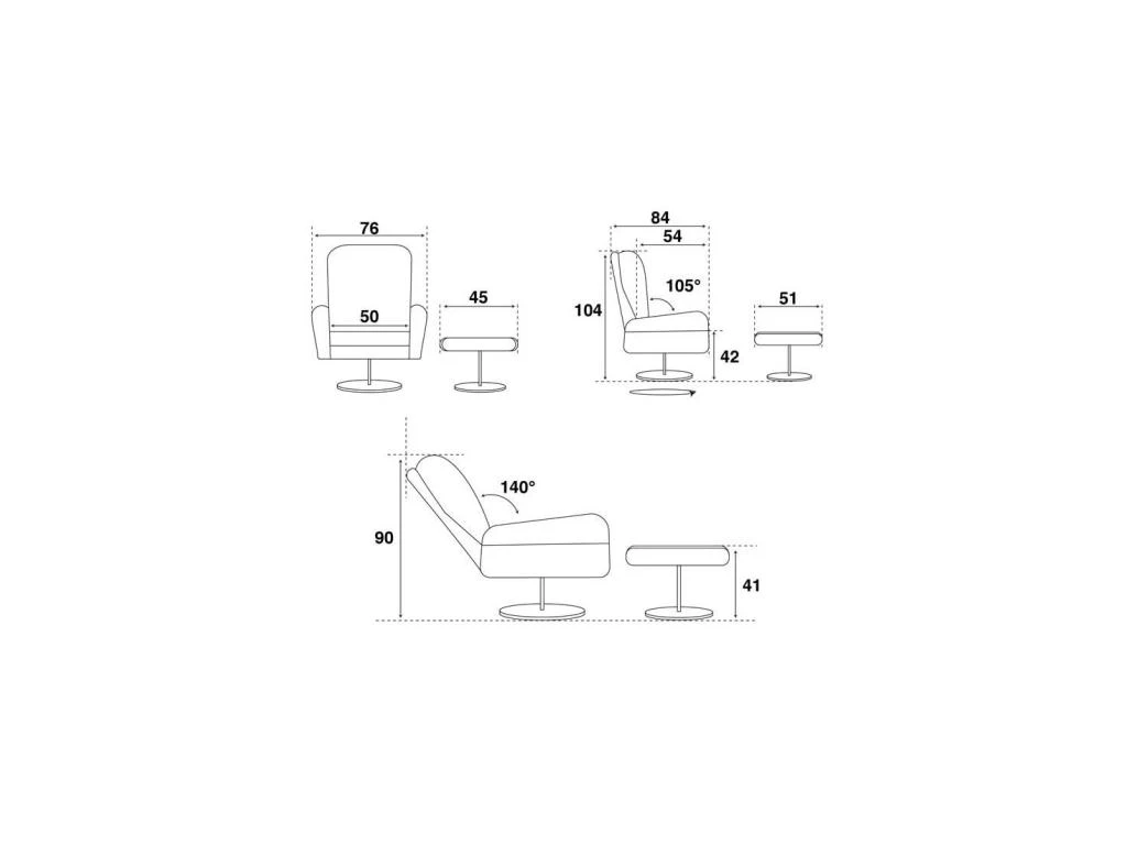 Fauteuil De Relaxation Cuir Beige - EXCELLY N°1 â Image 4