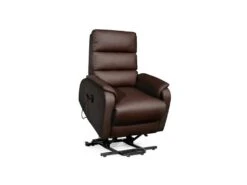 Fauteuil Relax Releveur Simili Cuir Marron - VERSO