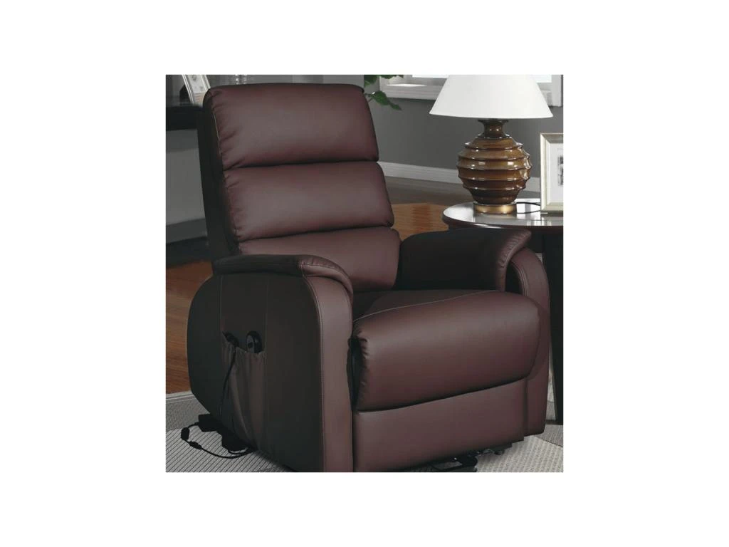 Fauteuil Relax Releveur Simili Cuir Marron - VERSO â Image 2