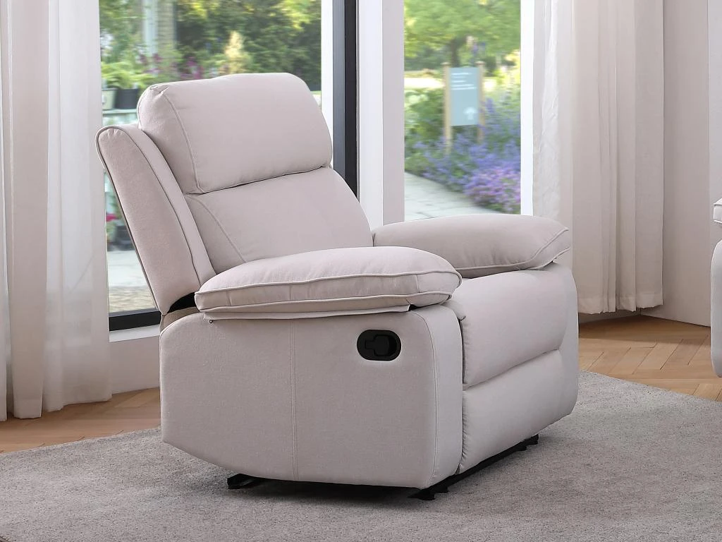 Fauteuil Relax En Tissu Beige LANA – Image 9