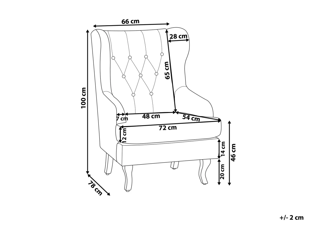 Fauteuil En Tissu Tapissé Bleu Foncé ALTA – Image 3