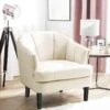 Fauteuil En Tissu Tapissé Beige ELVERUM