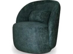 Fauteuil En Tissu Bouclette Vert Foncé - Rondo