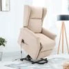 Fauteuil De Relaxation électrique Fauteuil Releveur Inclinable Avec Repose-pied Ajustable Lin Beige