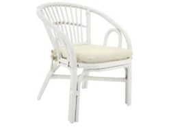 Fauteuil Enfant En Rotin Laqué Blanc Putih