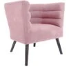 Fauteuil Design En Velours Et Bois Explicit Rose Poudré