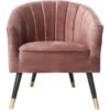 Fauteuil En Velours Pieds En Bois Bicolores Royal Mauve