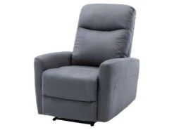 Fauteuil Relax Manuel - Tissu Gris - L 82 X P 97 X H 98 Cm - JESS