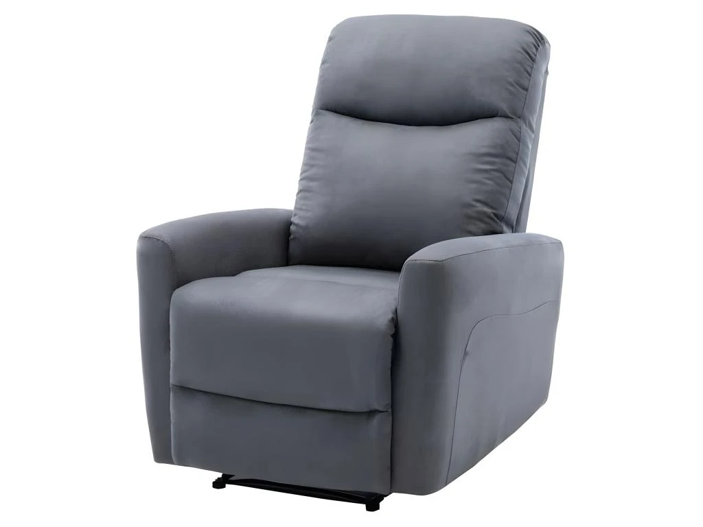 Fauteuil Relax Manuel - Tissu Gris - L 82 X P 97 X H 98 Cm - JESS