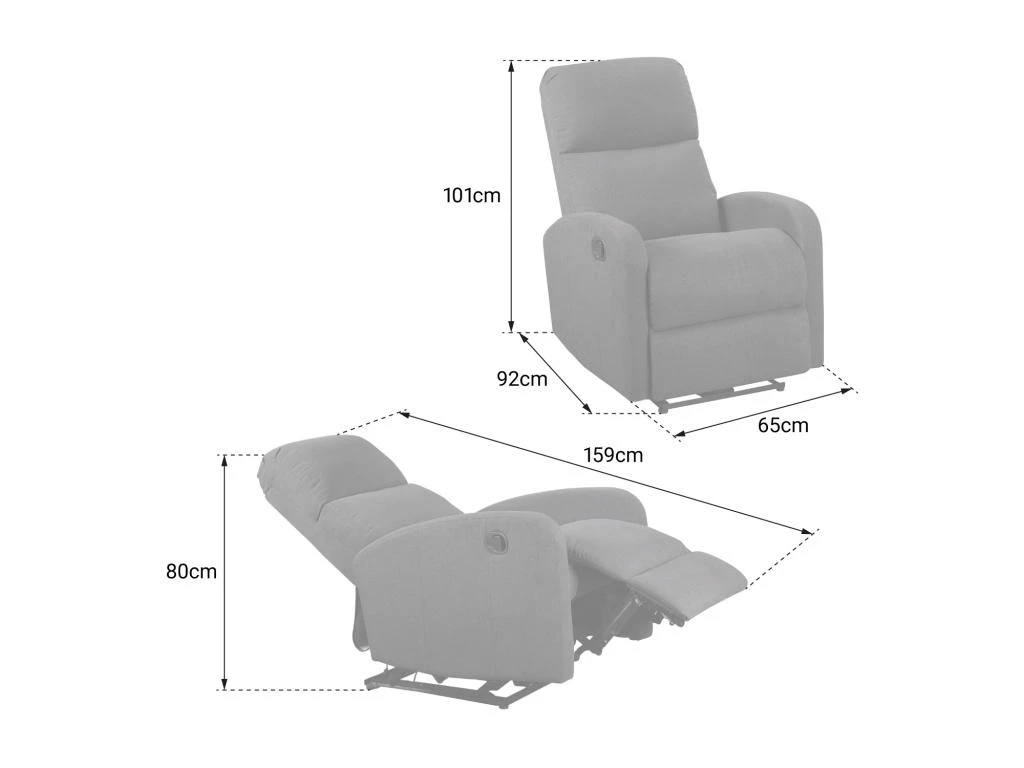 Fauteuil Inclinable MAX Noir - HAPPY GARDEN â Image 4