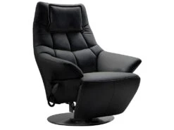 RADONA - Fauteuil Relax Electrique Cuir Noir