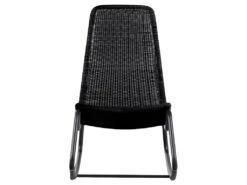 Tom - Rocking-chair En Résine Tressée Et Métal - Couleur - Noir