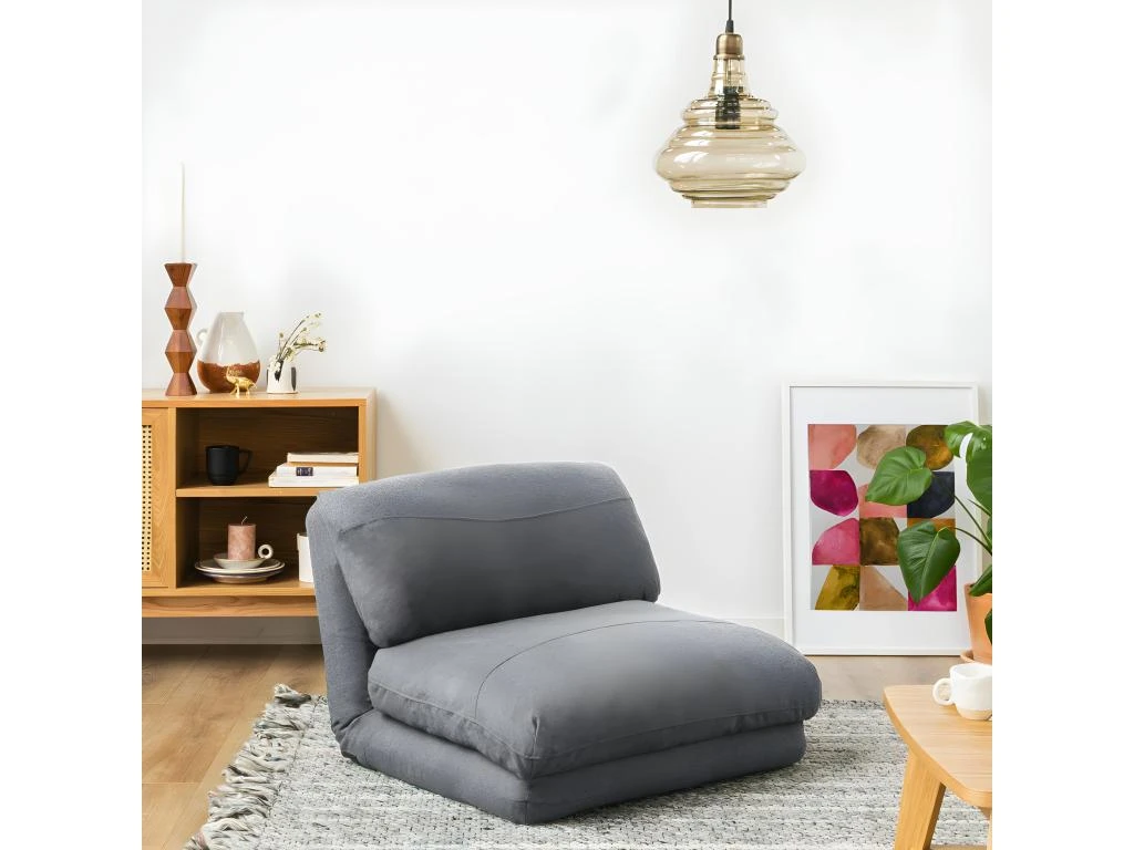 Nalo - Chauffeuse Convertible 1 Place En Tissu - Couleur - Gris Nuage – Image 3