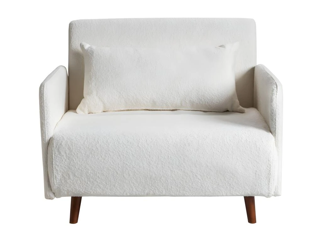 Belushi - Fauteuil Convertible En Tissu Bouclette - Couleur - Ecru â Image 3