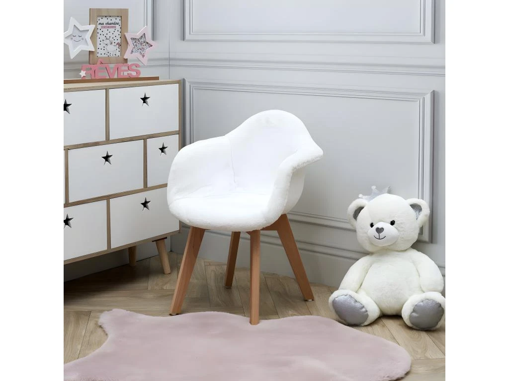Fauteuil Scandinave Pour Enfant Imitation Fourrure â Image 2