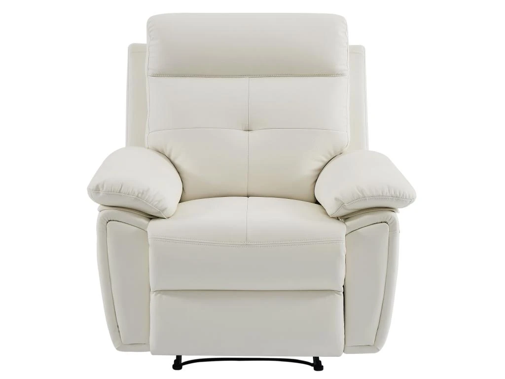 Fauteuil Relax En Cuir Blanc VINETA â Image 3