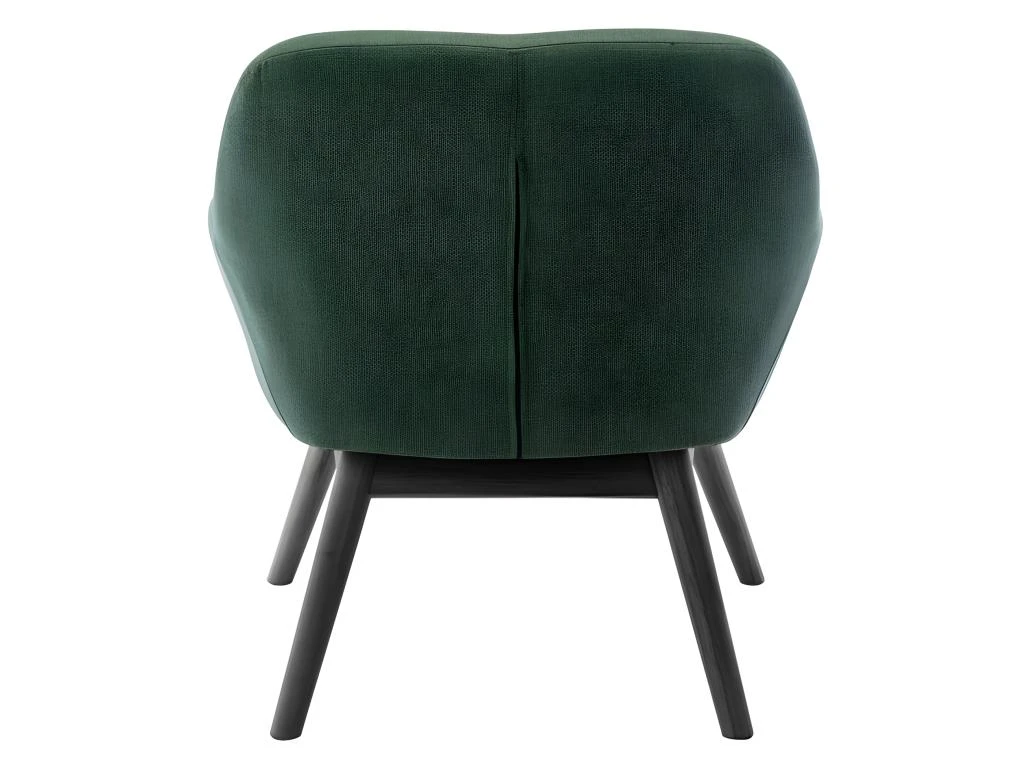 MALMO-Fauteuil Lounge En Tissu Tramé Sauge Et Pieds Hévéa Teinté Noir – Image 3