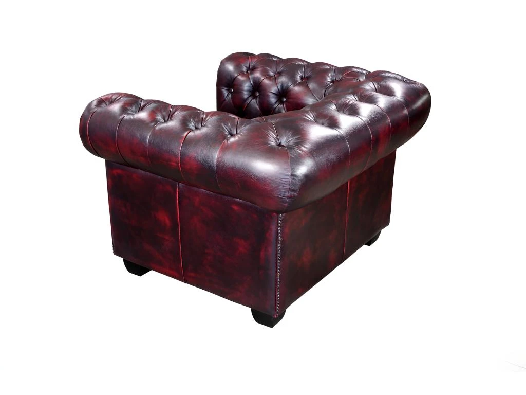 Fauteuil Chesterfield BRENTON 100% Cuir De Buffle - Bordeaux â Image 4