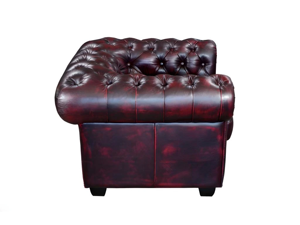 Fauteuil Chesterfield BRENTON 100% Cuir De Buffle - Bordeaux â Image 3
